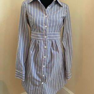 BB Dakota Striped Blue Shirtdress